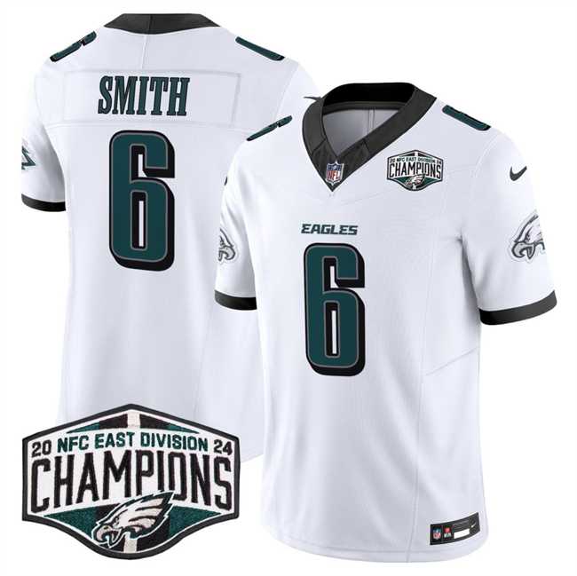 Men's Philadelphia Eagles #6 DeVonta Smith White 2024 New NFC East Champions F.U.S.E. Vapor Untouchable Limited Stitched Jersey,We sell and wholesale Men's Philadelphia Eagles #6 DeVonta Smith White 2024 New NFC East Champions F.U.S.E. Vapor Untouchable Limited Stitched Jersey on line form chian!